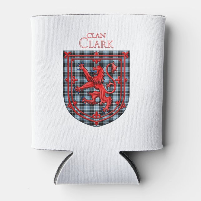 Porta-lata Clark Tartan Scottish Plaid Lion Rampant (Frente)