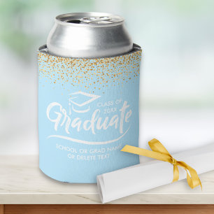 Porta-lata Classe da graduação de costume Dourado do brilho