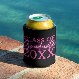 Porta-lata Classe de Script Neon-Pink do Formando