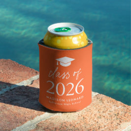 Porta-lata Classe Moderna de Graduação Laranja de Script 2025