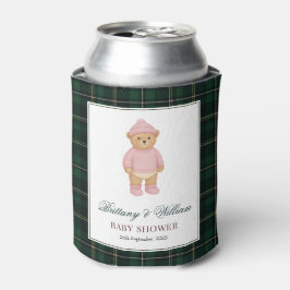 Porta-lata Classic Preppy Bear Designer Plaid Baby Shower