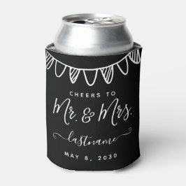 Porta-lata Clássico Minimalista de Casamento do Monograma Mod