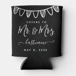 Porta-lata Clássico Minimalista de Casamento do Monograma Mod