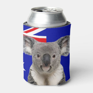 Porta-lata Coala com fundo da bandeira australiana
