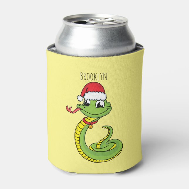 Porta-lata Cobra verde-giro com desenho animado de chapéu de  (Can Front)