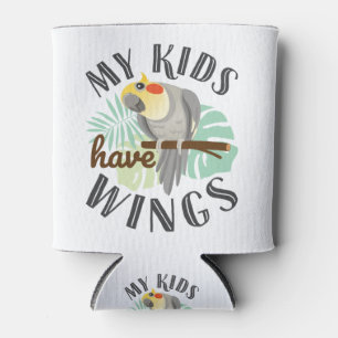 Porta-lata Cockatiel Mãe Pai Pet Bird Meus Filhos Têm Asas