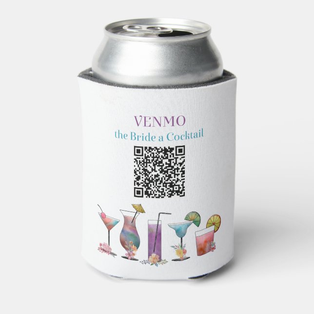 Porta-lata Código QR de VENMO personalizado para a Noiva de u (Can Back)