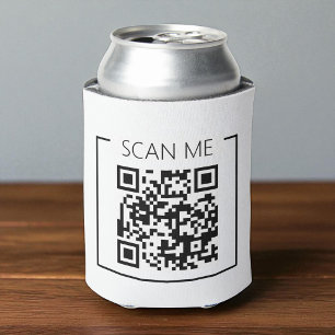 Porta-lata Código QR Minimalista Escaneie-me Negócios