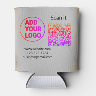 Porta-lata Código QR minimalista simples adicionar logotipo n