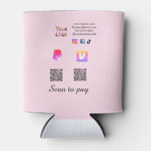 Porta-lata código QR pagar PayPal venmo digitalize pagar adic