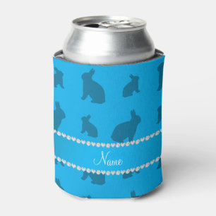 Porta-lata Coelhos conhecidos personalizados dos azul-céu