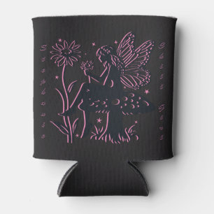 Porta-lata Cogumelo de Fada Fofo e Garota Relaxada de Flor