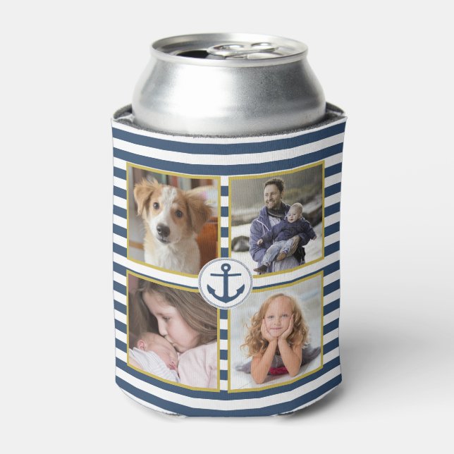 Porta-lata Colagem de Fotografias Familiares 8 Fotos Monogram (Can Front)