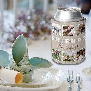 Porta-lata Colagem de Fotografias Moderna de Amigos Beige par