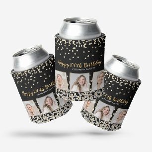 Porta-lata Colagem de Fotos com Confete Dourado e Prateado pa