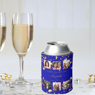 Porta-lata Colagem de fotos de aniversário de amigos reais e