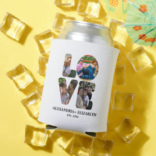 Porta-lata Colagem personalizada de fotos de amor moderno 4 p