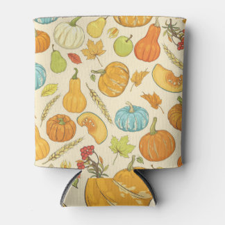 Porta-lata Colheita de outono: Pumpkins e Padrão de Folhas