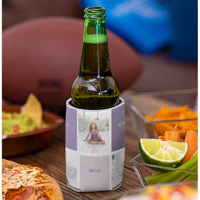 Porta-lata Collage Foto Roxa Melhor Mãe Já Presente (Criador carregado)