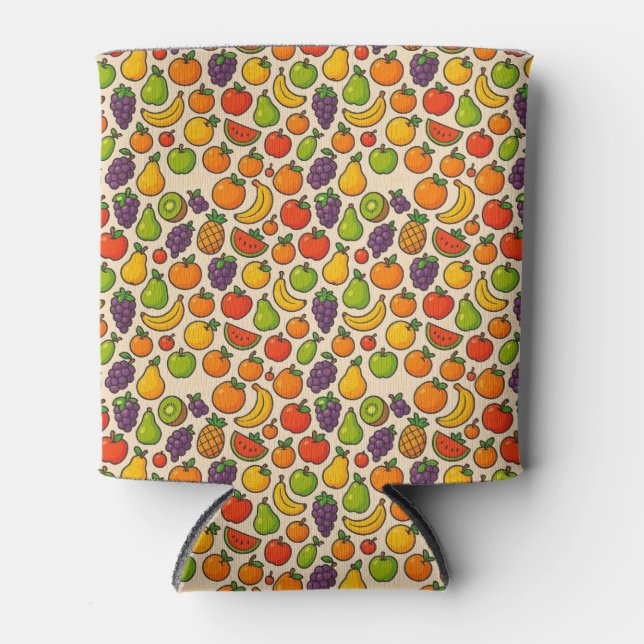 Porta-lata Colorful fruits patterned (Frente)