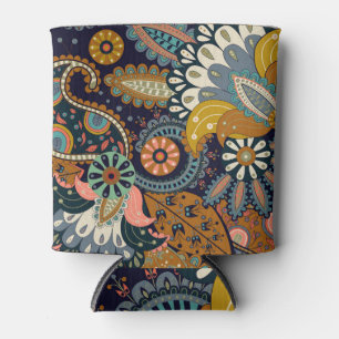 Porta-lata Colorful Paisley: Papel de parede indiano floral.