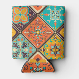 Porta-lata Colorida azulejo de retalhos de inspiração islâmic