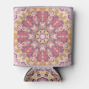 Porta-lata Colorida Doodle Ornamental: Padrão Simétrico de Lo