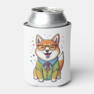 Porta-lata Colorida Kawaii Shiba Inu Hipster 1