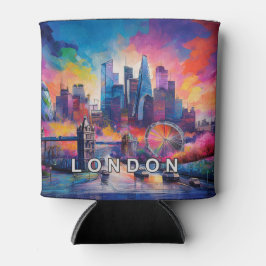Porta-lata Colorida London Skyline Abstrato Art