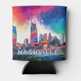 Porta-lata Colorida Nashville Abstrato Art