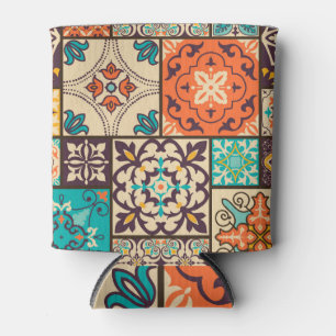Porta-lata Colorida Patchwork Islâmica: Vintage Azulejo.