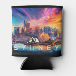 Porta-lata Colorida Sydney Skyline Abstrato Art