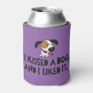 Porta-lata Colorido Adorável Eu beijei um cachorro e gostei 