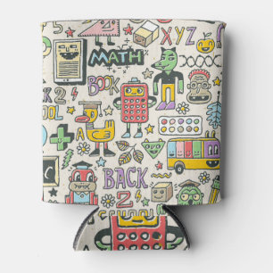 Porta-lata Colorido de volta aos rabiscos da escola