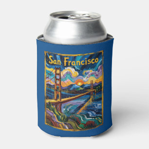 Porta-lata Colorido San Francisco Califórnia Van Gogh Vintage