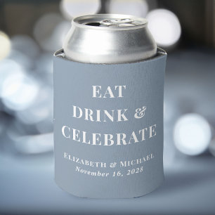 Porta-lata Coma Beba Celebre Casamento Azul Empoeirado