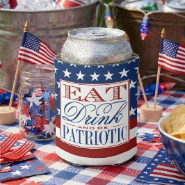 Porta-lata Coma, Beba & Seja Patriota | Festa de 4 de Julho