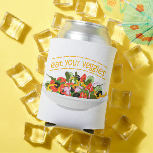 Porta-lata Coma seus vegetais Cite salada fresca misturar tig