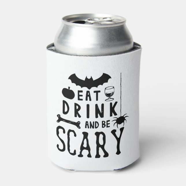 Porta-lata comer beber e ser assustador halloween (Can Front)