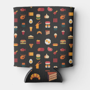Porta-lata Comida de arte em pixels, textura perfeita.