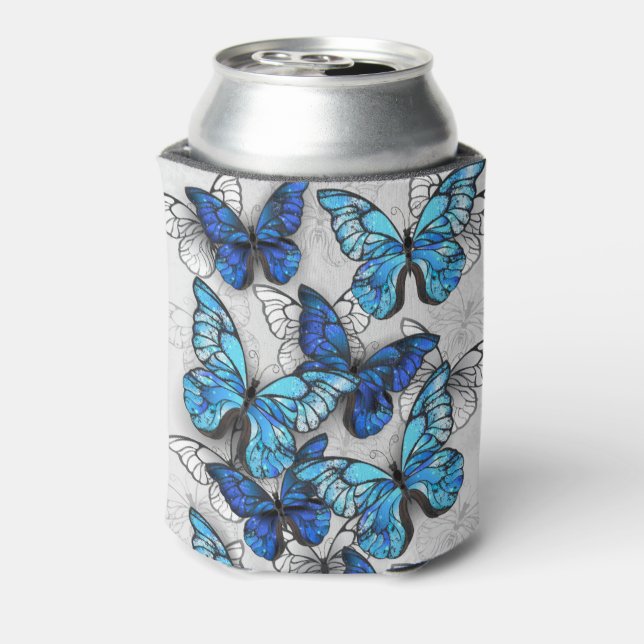 Porta-lata Composição de Borboletas Brancas e Azuis (Can Back)