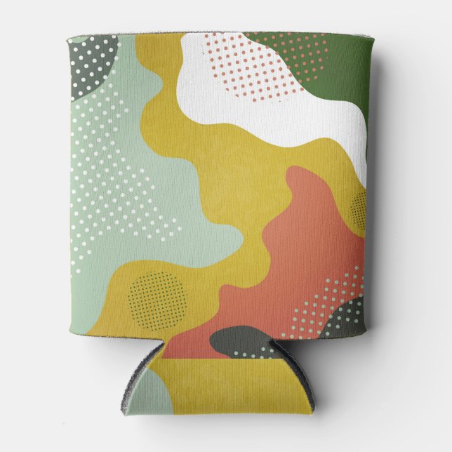 Porta-lata Composição de ondas geométricas de Abstrato modern (Frente)