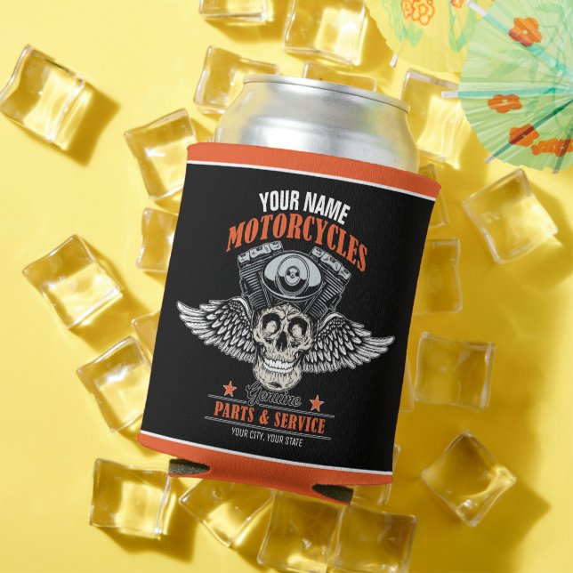 Porta-lata Compro de Motociclos Personalizados do Crânio Voad (Verão in situ)