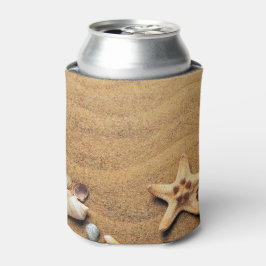 Porta-lata Conchas e Starfish na praia