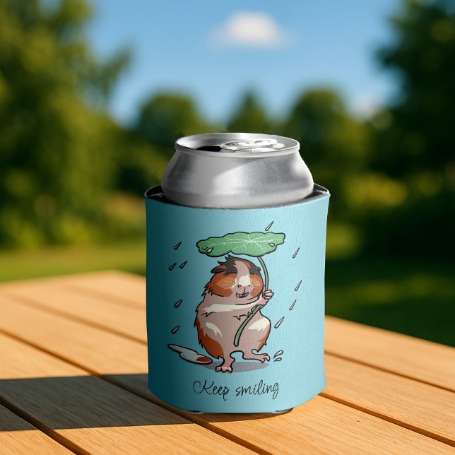 Porta-lata Continue sorrindo Feliz Porco Guiné Desfrutando Da (Criador carregado)