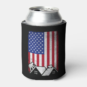 Porta-lata Contratante da Roofer American Flag Roofing