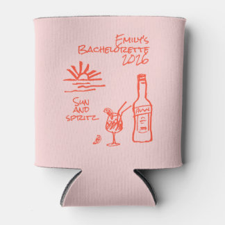 Porta-lata Convite de Sol e Spritz para Despedida de Solteira