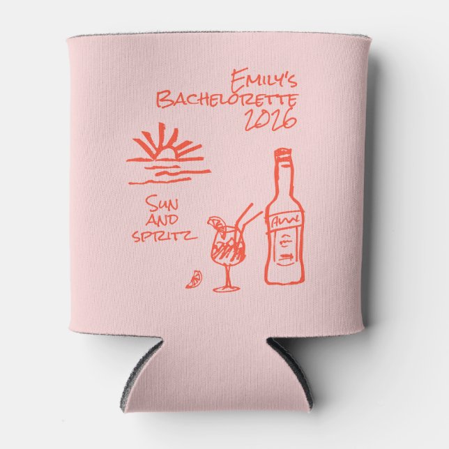 Porta-lata Convite de Sol e Spritz para Despedida de Solteira (Frente)