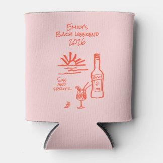 Porta-lata Convite de Sol e Spritz para Despedida de Solteira