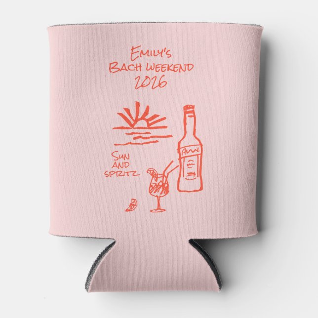 Porta-lata Convite de Sol e Spritz para Despedida de Solteira (Frente)